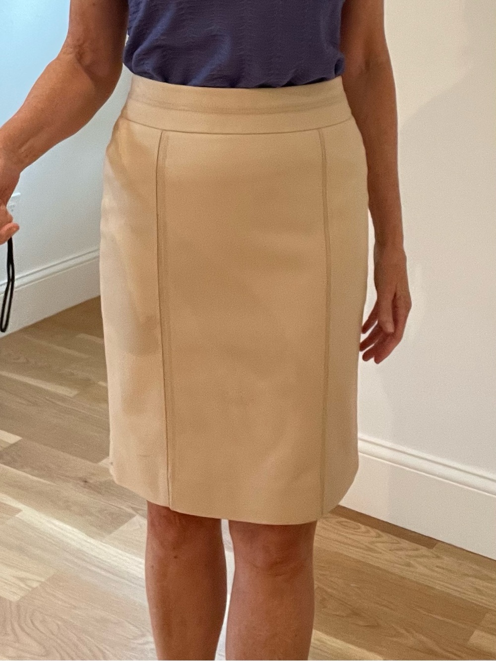 White House Black Market Beige Tailored Pencil Skirt